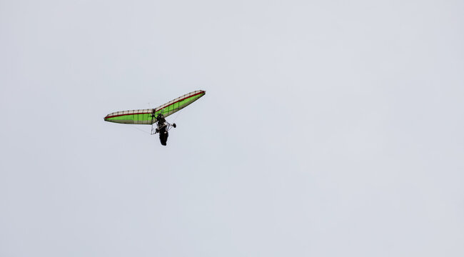 Ultralight Trike Flies In The Sky.