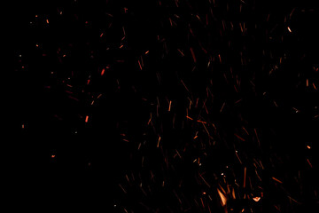sparks bonfire on a black background