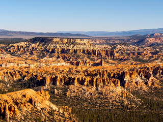 Hoodoo sandstone rock formations and landscape of Bryce Canyon National Park