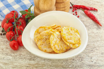 Natural organic grain rice chips
