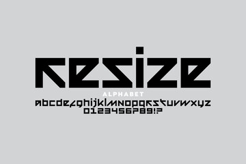 Modular style modern font design, alphabet letters and numbers vector illustration