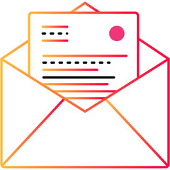Open mail outline icon vector email letter