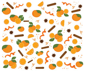 seamless pattern with oranges