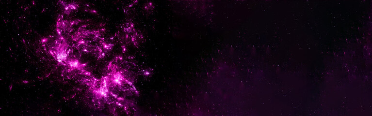 Banner starry outer space background texture . Colorful Starry Night Sky Outer Space background. 3D illustration
