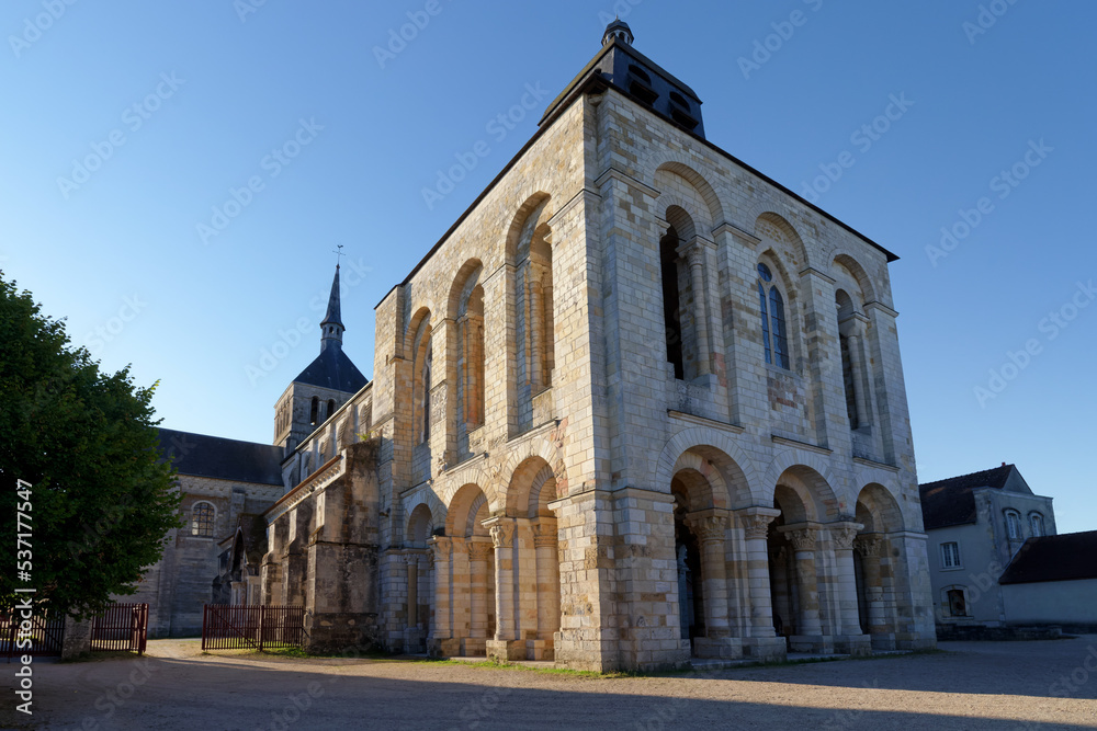 Sticker Abbey of Saint-Benoît-sur-Loire village in the Loire valley