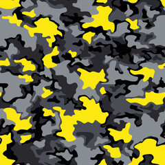 Camouflage texture seamless pattern. Abstract modern military camo background for fabric and fashion textile print. Vector illustration.