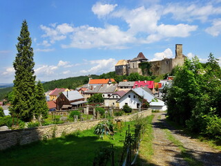 Fototapeta na wymiar Czechia - view of Lipnice Castle in the town of Lipnice nad Sázavou