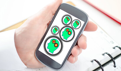 Brainstorming concept on a smartphone
