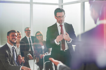 project Manager makes a report for the business team