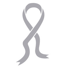 Brain cancer ribbon. Grey band.