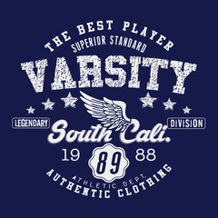 College vector label and print design for t shirt