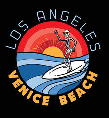 skeleton surfer.Venice beach