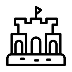 sand castle line icon illustration vector graphic