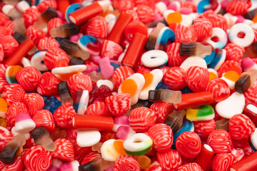 Tasty mix of jelly colorful candies.
