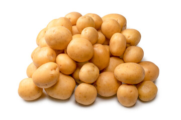 A group of fresh tasty potato isolated on white background.