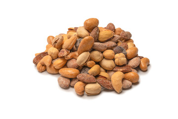  A group of almonds, pistachios, walnuts, macadamia, cashews.