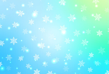 Light Blue, Green vector background in Xmas style.