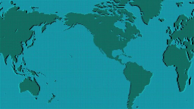Dotted rotating world map, Seamless loop.