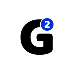 G2 company name initial letters monogram. G2 vector icon.