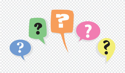 colorful speech bubbles question mark, vector illustration