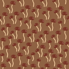 Mushroom pattern. Mushroom vector seamless pattern. Cartoon mushroom background.