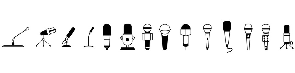 Microphone icon vector set. Mic illustration sign collection. Karaoke symbol.