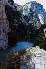 Pesaro Urbino (PU), Italy - August 10, 2022: Gola del Furlo, Pesaro Urbino, Marche, Italy, Europe