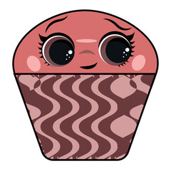 Delicious cupcake. Dessert vector illustration design