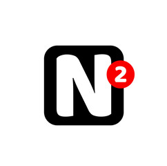 N2 brand icon. N2 company name initial letters monogram.
