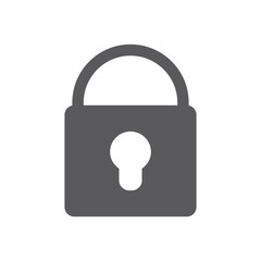 Padlock simple vector icon. Web safety and secure connection filled symbol.
