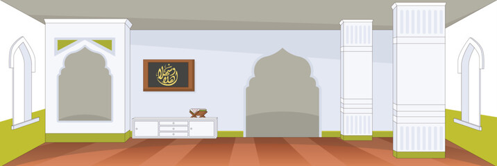 Cute and nice design of Inside Mosque and interior objects vector design