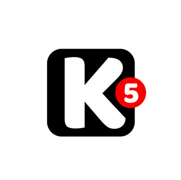 K5 letter vector icon. K5 lettering.
