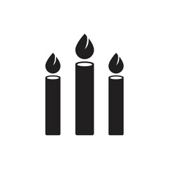 Burning candles icon design. isolated on white background. vector illustration