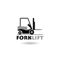 Forklift truck icon logo with shadow