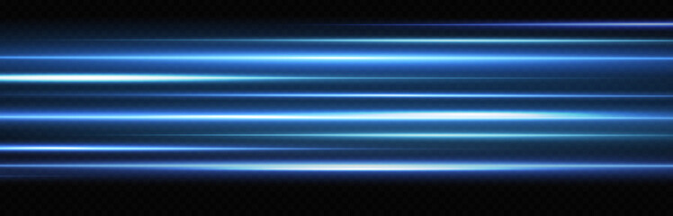 Motion light effect for banners. Blue lines. The effect of speed on a blue background. Red lines of light, speed and movement. Vector lens flare.