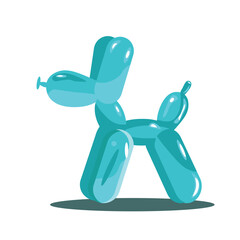 turquoise dog made of balloons