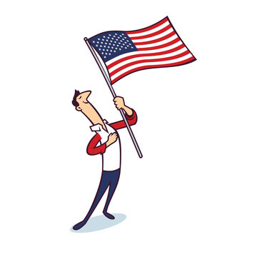 American USA Patriotic Vintage Classic Cartoon Mascot
