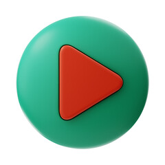 premium play button user interface icon 3d rendering on isolated background