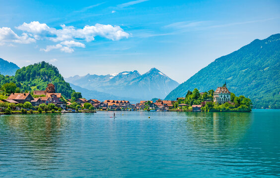 Fishing village of  Iseltwald  on Lake Brienz, Switzerland.