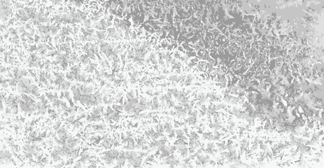 Frosty window. Ice vector texture glass background. Wide winter pattern