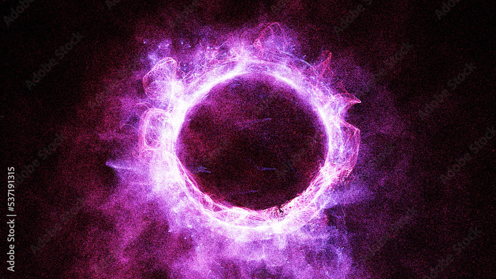 Wall mural 3d rendering cosmic energy strings. energy flows in the form of thin bright elements
