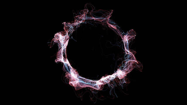 3D Rendering Cosmic Energy Strings. Energy Flows In The Form Of Thin Bright Elements