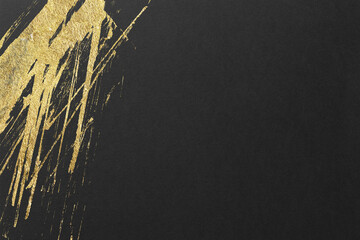 高級感のある黒と金箔の和風グランジアート背景