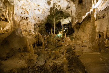 Fairy views from The Frasassi Caves (Italian: Grotte di Frasassi) - the most famous show caves in...