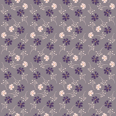 Seamless pattern. Vector floral design with cute wildflowers. Romantic abstract background. Spring nature illustration with colorful flowers.