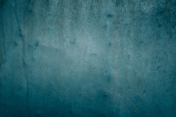Concrete texture. Green background. Imperfect wall. Sea blue surface with rough and cracks copy...