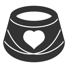 Chocolate candy with a heart - icon, illustration on white background, glyph style