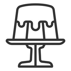 Chocolate cream pie - icon, illustration on white background, outline style