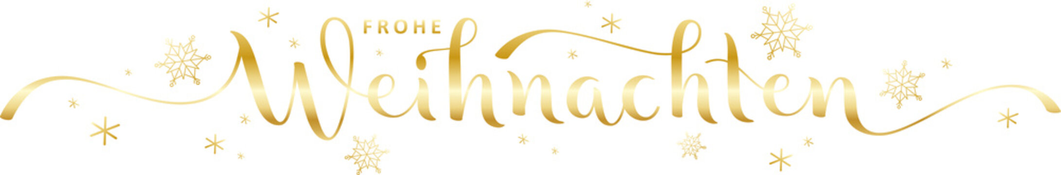 Kalligrafie-Banner FROHE WEIHNACHTEN auf transparentem Hintergrund 