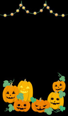 ハロウィーンのおばけカボチャのフレーム 縦型